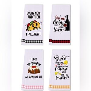 Set of 4 Humorous Kitchen Towels